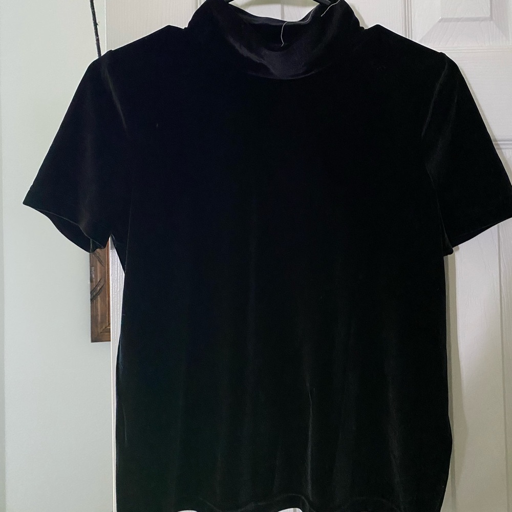 Madewell Velvet Short Sleeved Mockneck